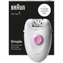 Braun Silk-épil 1 1-010 Depiladora con Cable, 20 Pinzas, Rosa/Blanco